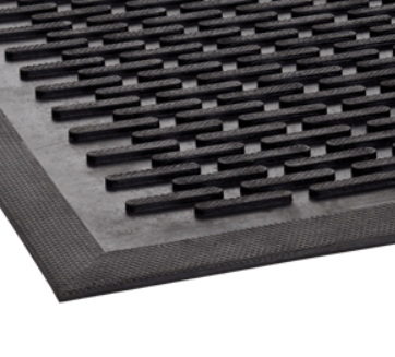 Crown-Tred Rubber Outdoor Scraper 4' x 6' Floor Mat, Black