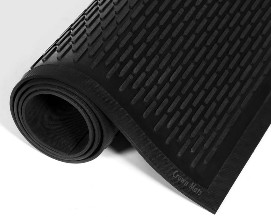 Crown-Tred Rubber Outdoor Scraper 4' x 6' Floor Mat, Black