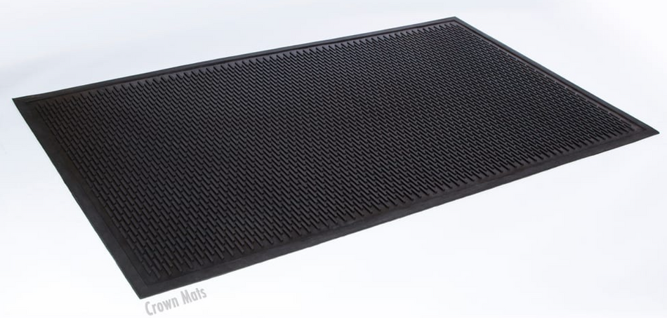 Crown-Tred Rubber Outdoor Scraper 4' x 6' Floor Mat, Black