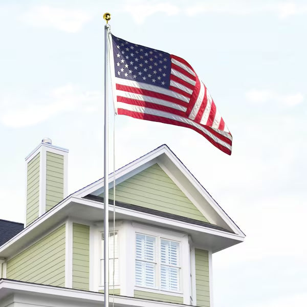 Valley Forge American Flag Kit includes 3' x 5' embroidered nylon flag and 20' pole