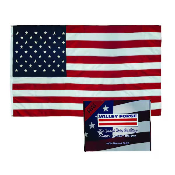 Valley Forge American Flag 5' x 8', embroidered, nylon, each