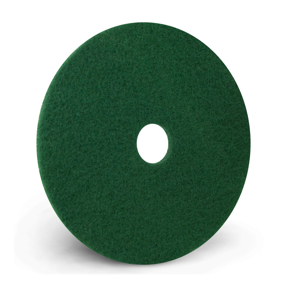 AMERICO Green Scrub Pads: 17 in, Synthetic Fiber, 350 RPM Max Speed, 5 PK