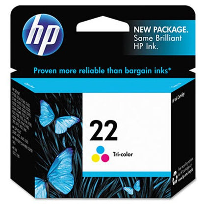 HP 22 (C9352AN) Original Standard Yield Inkjet Ink Cartridge, 140 Pages, 1 Each