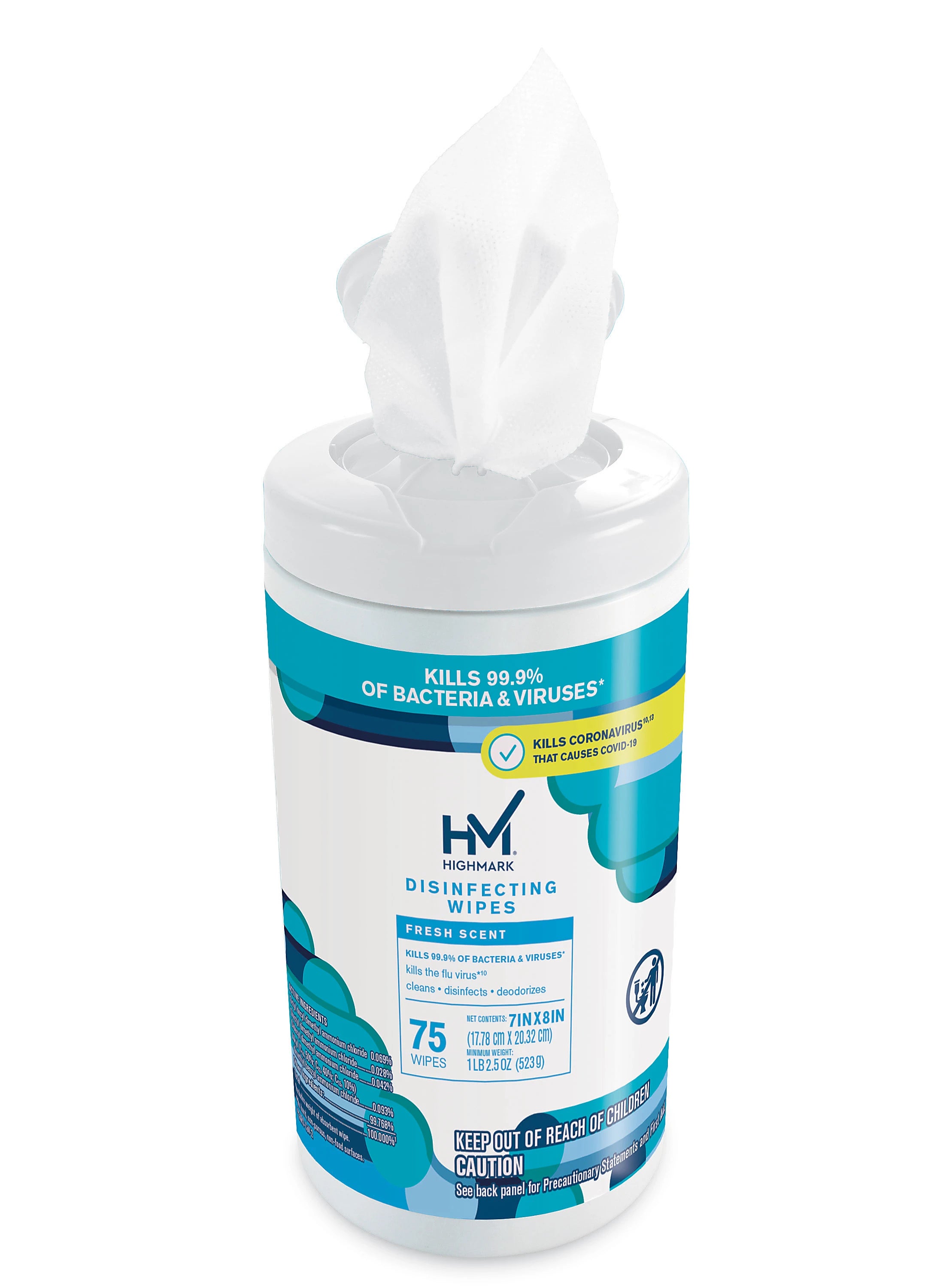 Highmark® Disinfectant Wipes, White, Container Of 75