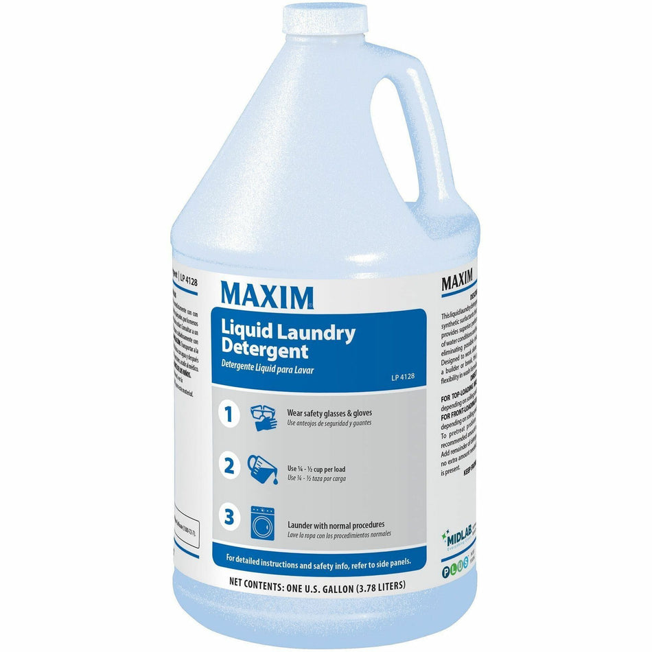 Midlab Liquid Laundry Detergent - For Laundry - Liquid - 128 fl oz (4 quart) - 4 / Carton - Non Alkaline, Non-irritating - White