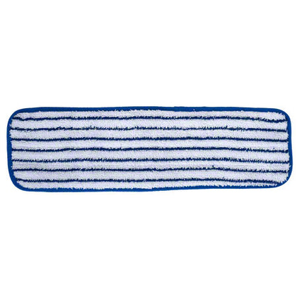 Microfiber and More 19" FIN-FLAT White/Blue Floor Finish Mop, case of 36