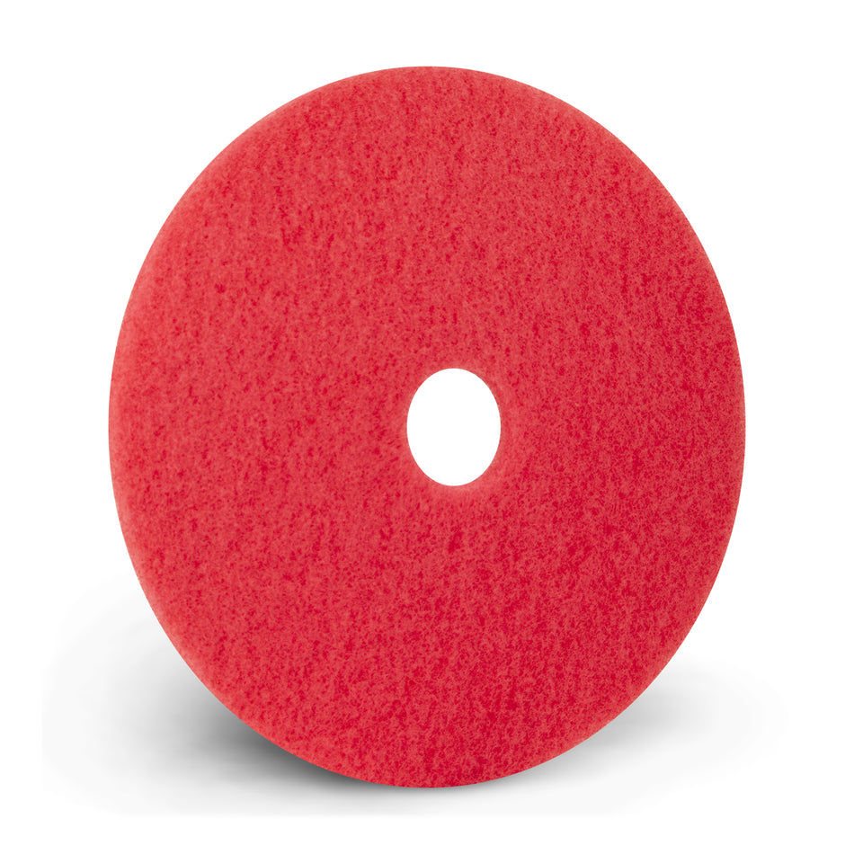 AMERICO Red Buffing Pads: 17 in, Synthetic Fiber, 800 RPM, 5 PK