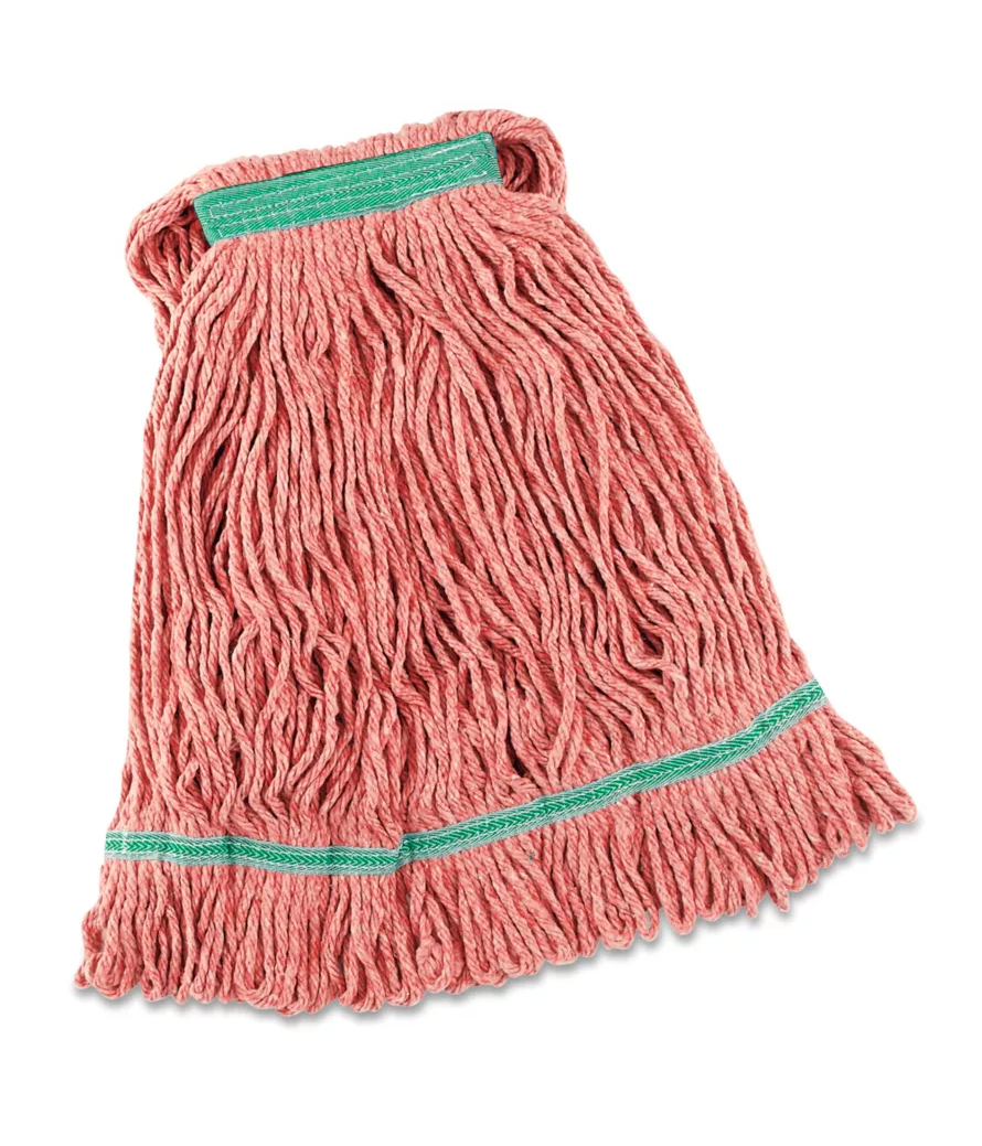 Heavy Duty Wet Mop Head, 1-1/4" x 6" Headband, 16oz Red, Pack of 6