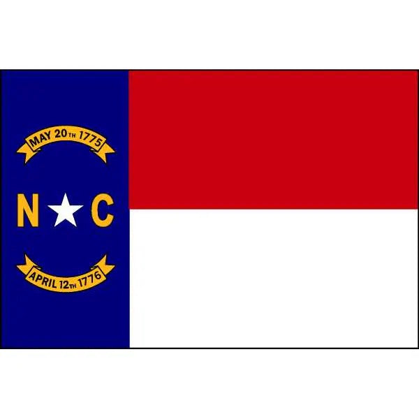 North Carolina State Flag, 3' x 5', nylon, 2 pack