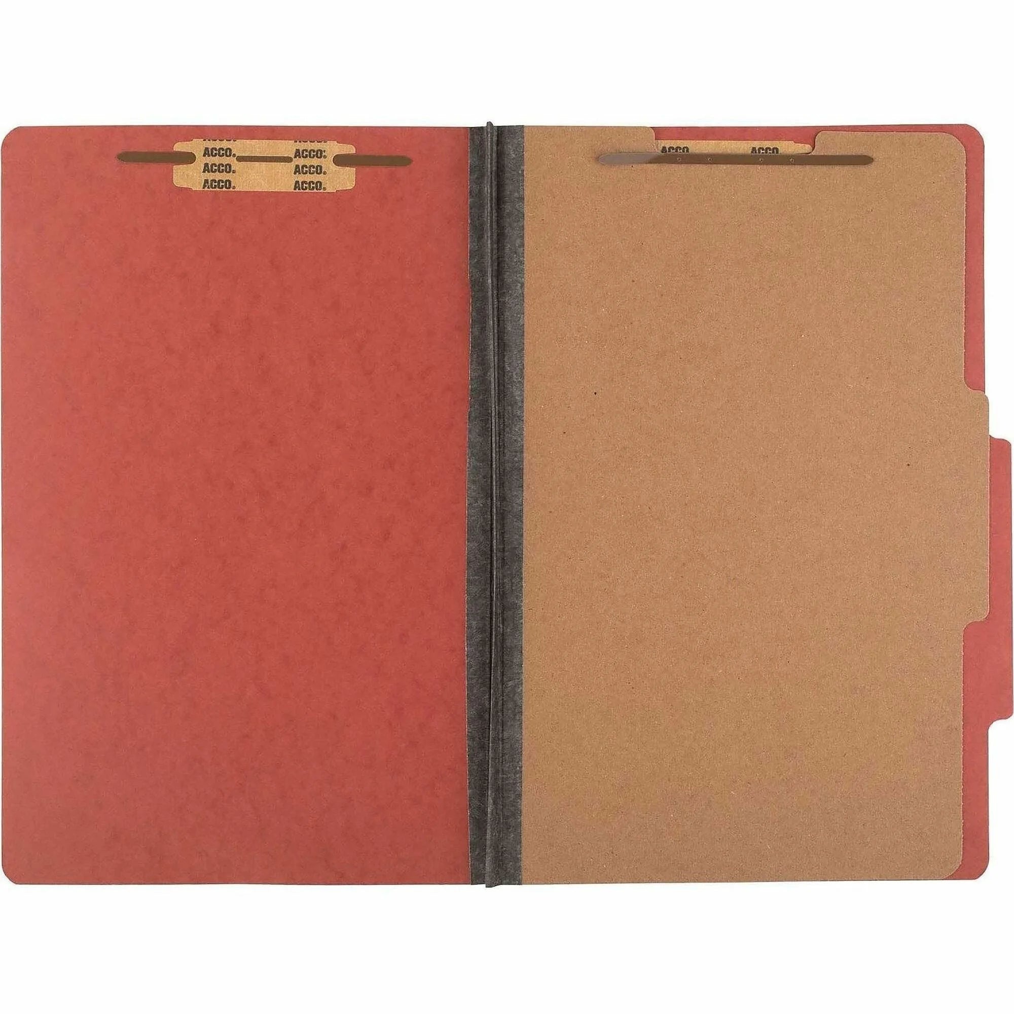 ACCO Legal Classification Folder: 2’’ Capacity 8 1/2’’ x 14’’ Earth Red - 10/Box - Folders