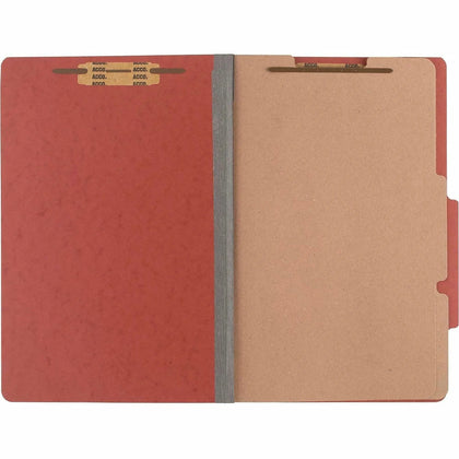 ACCO Legal Classification Folder: 3’’ Capacity 6 Fasteners 2 Dividers - Earth Red - Folders