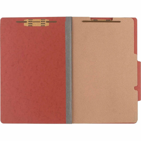 ACCO Legal Classification Folder: 3’’ Capacity 6 Fasteners 2 Dividers - Earth Red - Folders