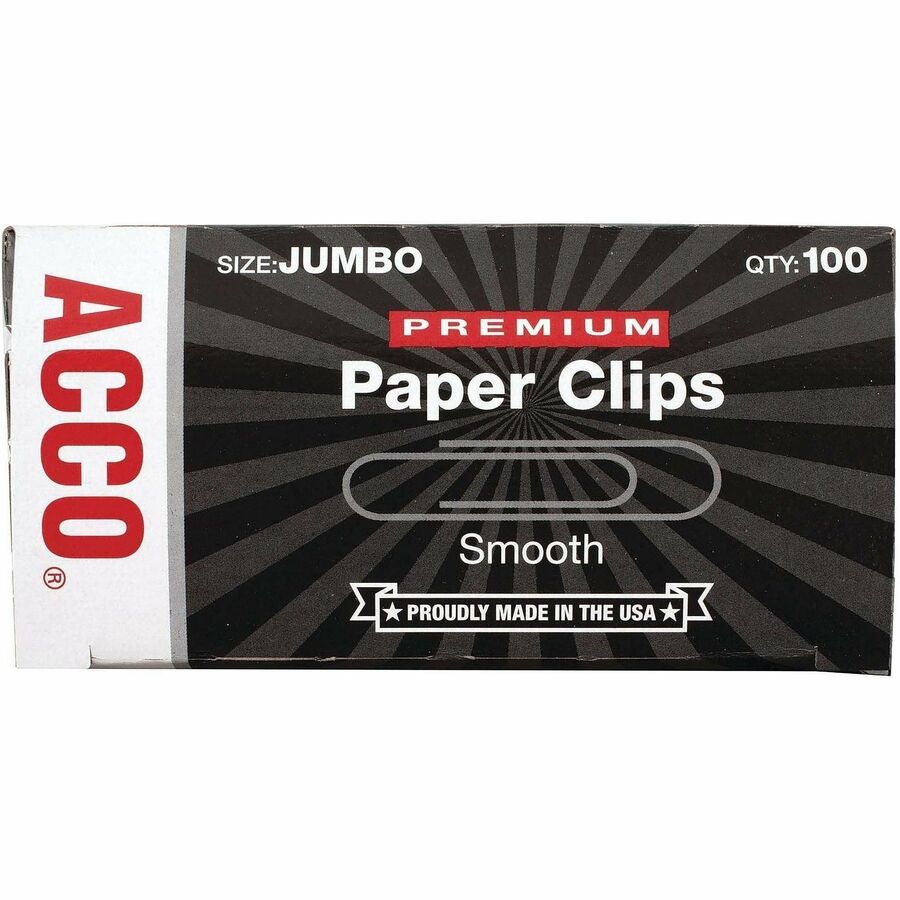 ACCO Premium Jumbo Smooth Paper Clips - Top