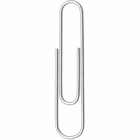 ACCO Premium Paper Clips: No. 1 10 Sheet Capacity Galvanized Silver - 100/Box - Clips