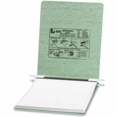 ACCO PRESSTEX Unburst Sheet Covers: 6’’ Binder Capacity Light Green Recycled - Hanging System Moisture & Water