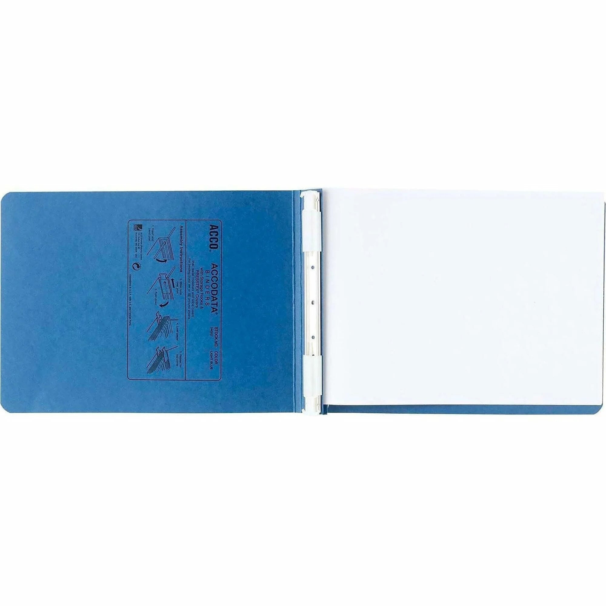 ACCO PRESSTEX Unburst Sheet Covers: 6’’ Binder Letter Size Light Blue - Recycled - Retractable Filing Hooks