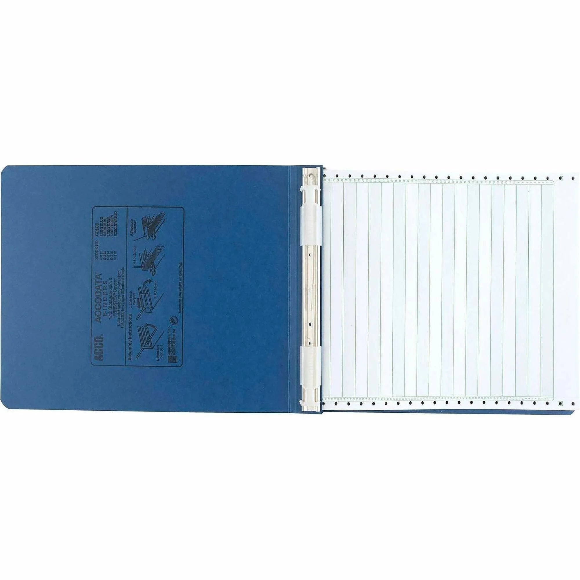 ACCO PRESSTEX Unburst Sheet Covers: 6’’ Binder Light Blue Recycled - Hanging System Water Resistant - Data/Hanging