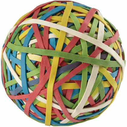 ACCO Rubber Band Ball: Assorted Colors - 0.7’’ Length x 0.1’’ Width - Plastic/Rubber Bands
