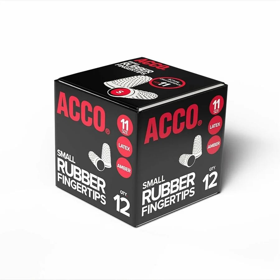 ACCO Rubber Finger Tips #11 - Small Size Amber - 12/Box - Mailroom Equipment & Supplies