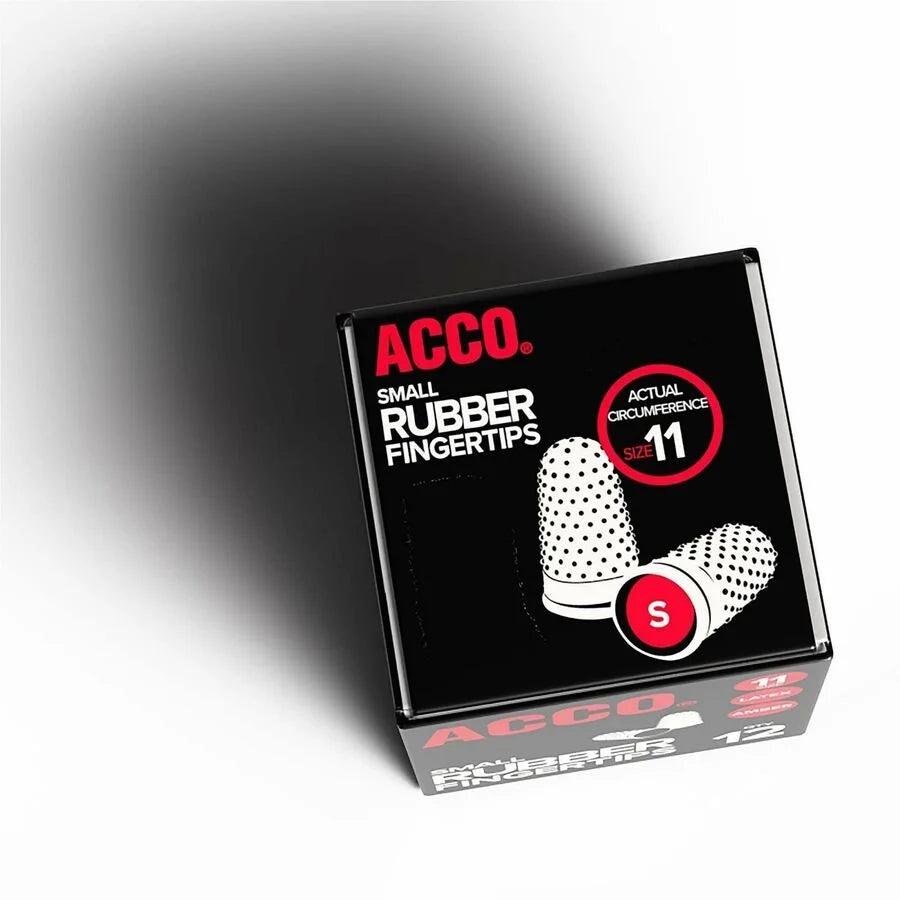 ACCO Rubber Finger Tips #11 - Small Size Amber - 12/Box - Mailroom Equipment & Supplies