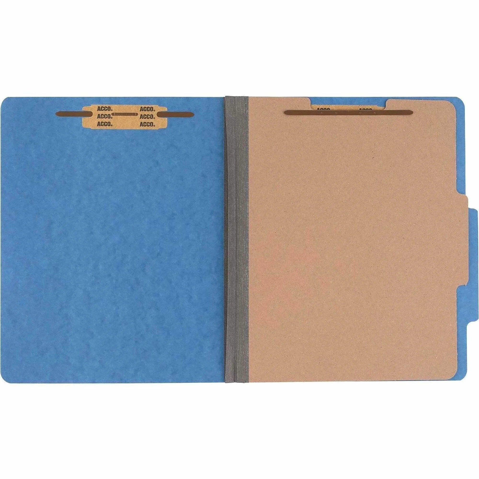 ACCO Sky Blue Pressboard Classification Folders - 2’’ Capacity - 8 1/2’’ x 11’’ - 10/Box