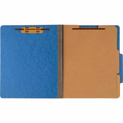 ACCO Sky Blue Pressboard Classification Folders - 3’’ Capacity - 10/Box