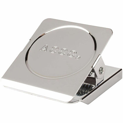 ACCO Small Square Magnetic Clips - 1.5’’ Length - Rust Resistant - Silver - 12/Box - Paper