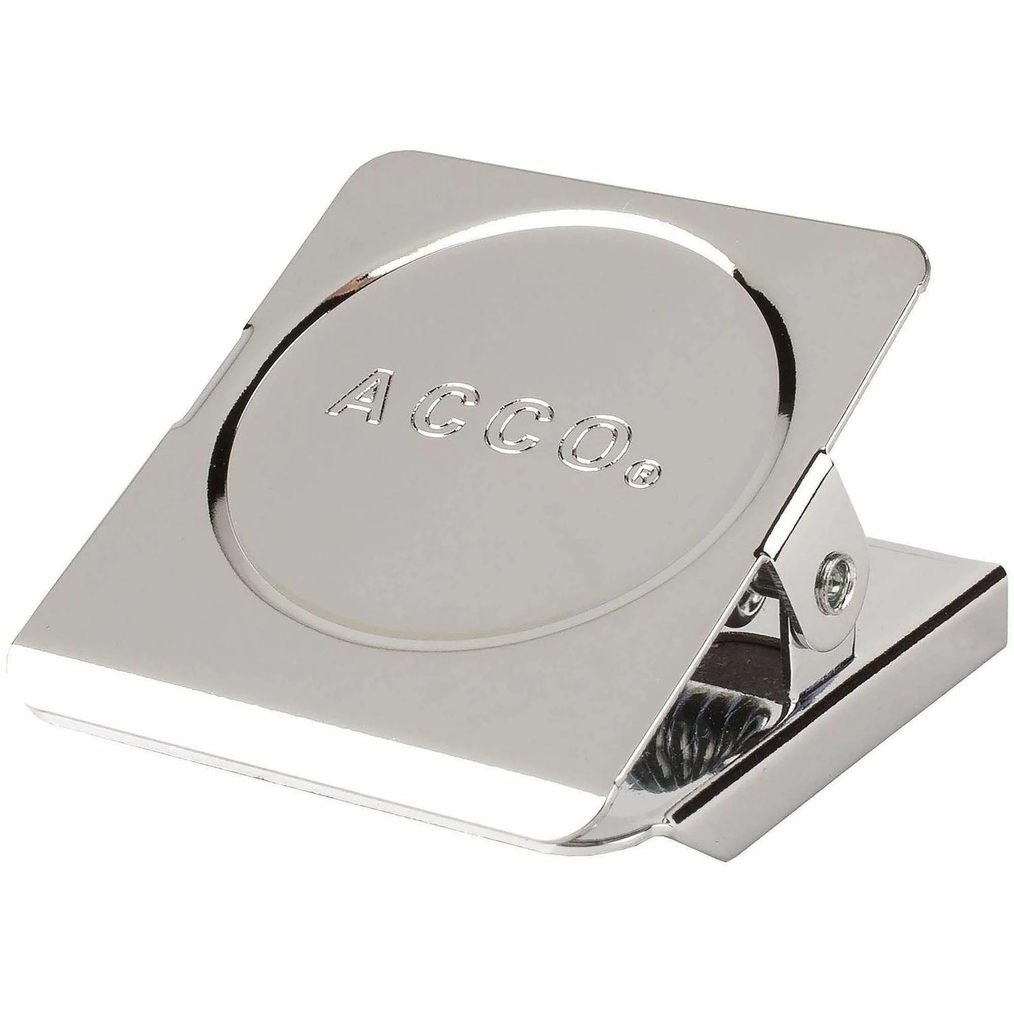 ACCO Small Square Magnetic Clips - 1.5’’ Length - Rust Resistant - Silver - 12/Box - Paper