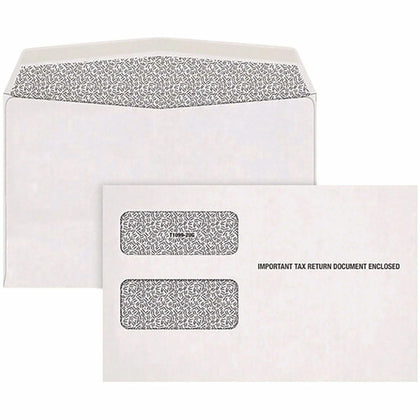 Adams 1098/1099 Tax Form Envelopes - White Gummed - 24/Pack - Specialty