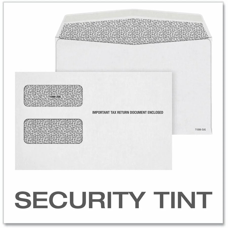 Adams 1098/1099 Tax Form Envelopes - White Gummed - 24/Pack - Specialty