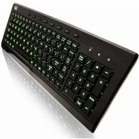 Adesso 3-Color Illuminated Compact Multimedia Keyboard - Left