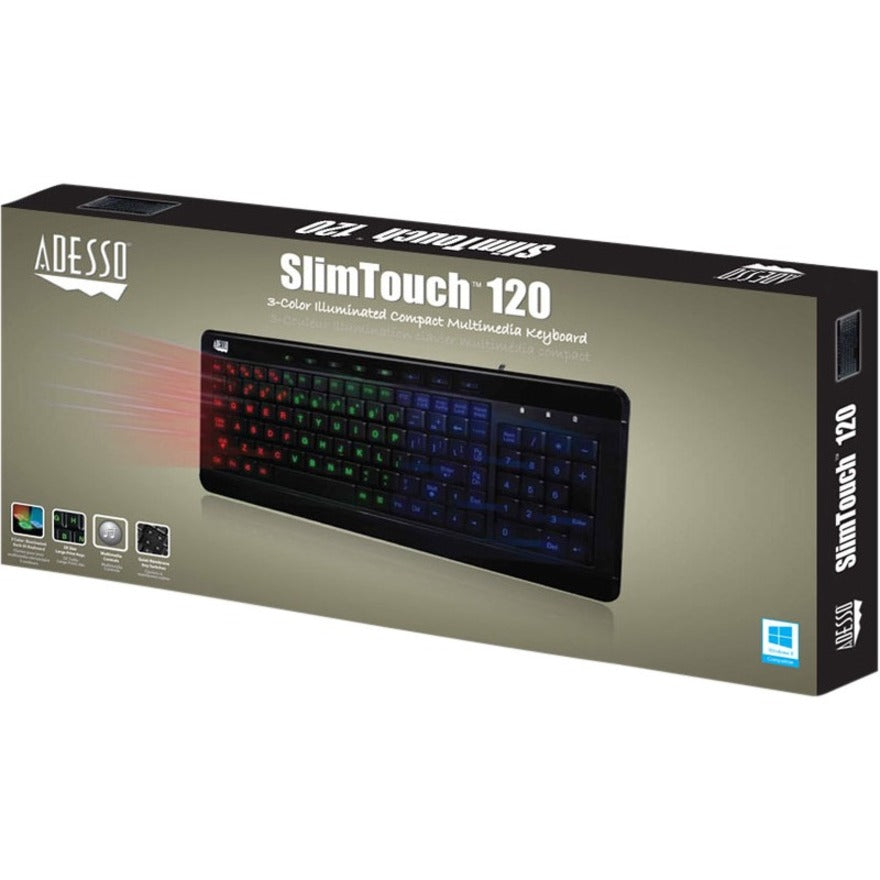 Adesso 3-Color Illuminated Compact Multimedia Keyboard - Alternate-Image4