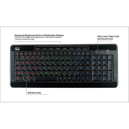 Adesso 3-Color Illuminated Compact Multimedia Keyboard - Alternate-Image7