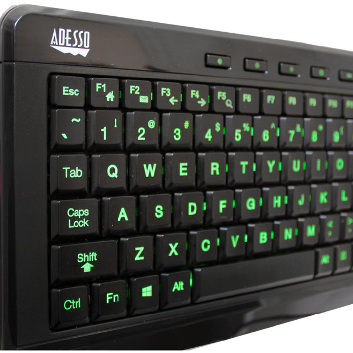 Adesso 3-Color Illuminated Compact Multimedia Keyboard - Alternate-Image3