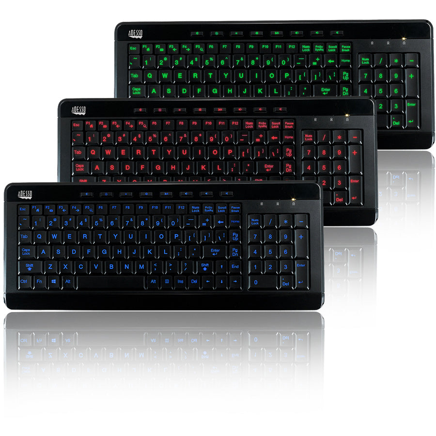 Adesso 3-Color Illuminated Compact Multimedia Keyboard - Alternate-Image2