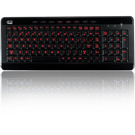 Adesso 3-Color Illuminated Compact Multimedia Keyboard - Top