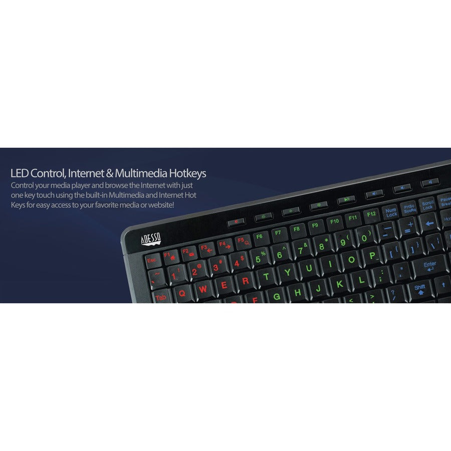 Adesso 3-Color Illuminated Compact Multimedia Keyboard - Alternate-Image6