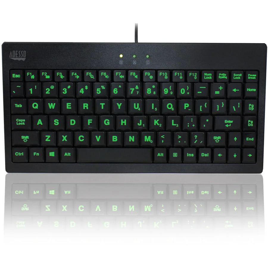 Adesso 3-Color Illuminated Mini Keyboard: USB POS Keyboard - Keyboards & Mice