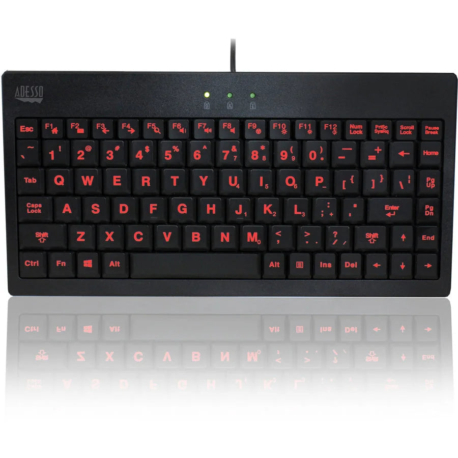 Adesso 3-Color Illuminated Mini Keyboard: USB POS Keyboard - Keyboards & Mice