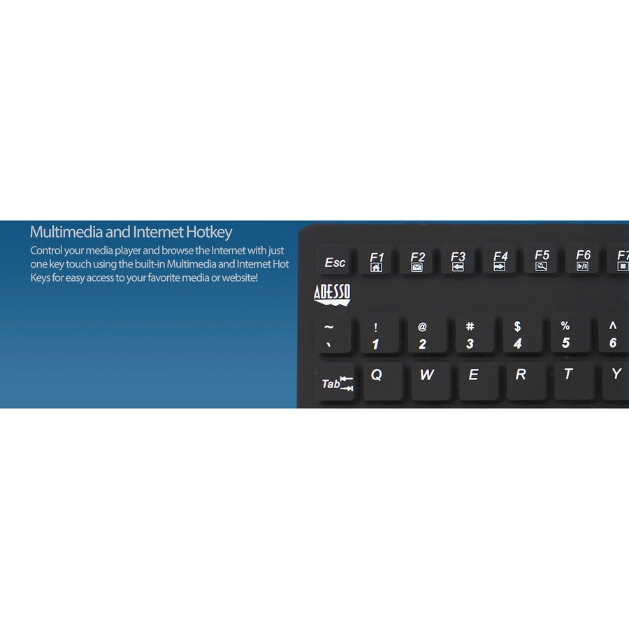 Adesso Antimicrobial Waterproof Touchpad Keyboard - Alternate-Image6
