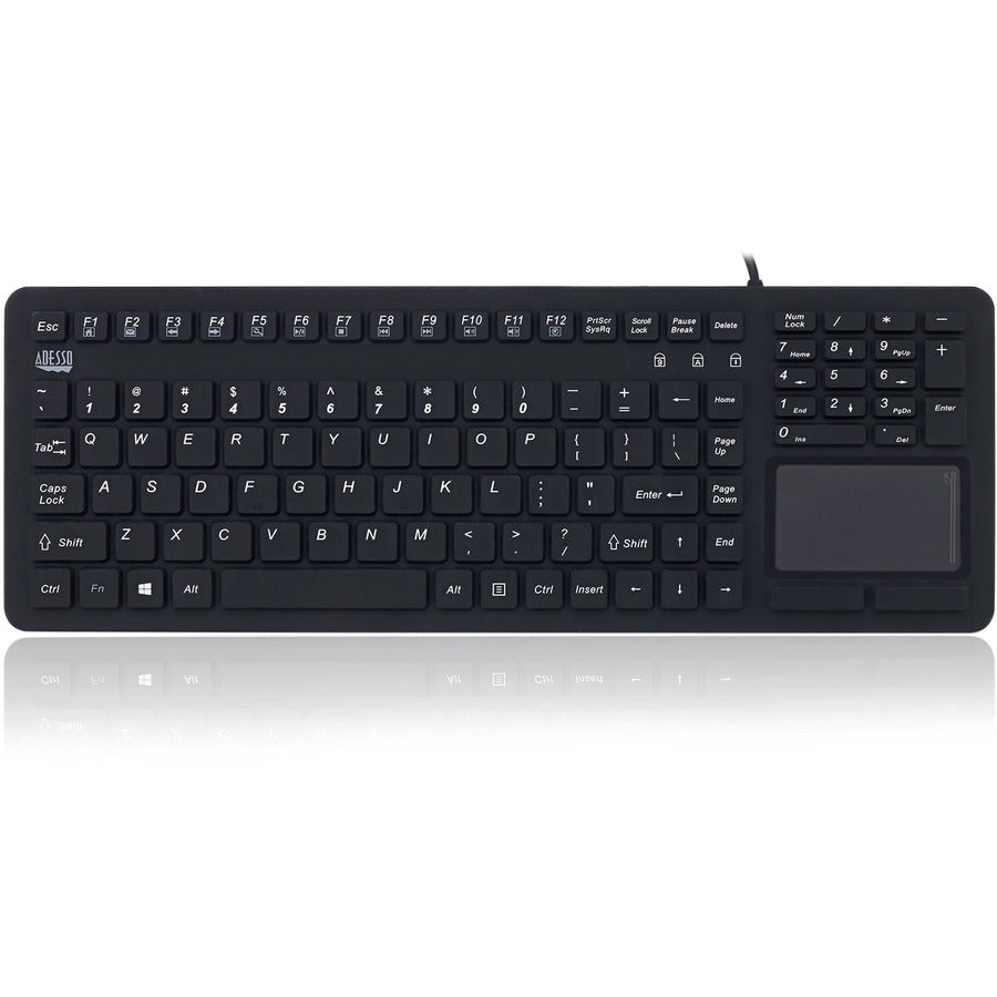 Adesso Antimicrobial Waterproof Touchpad Keyboard - Top