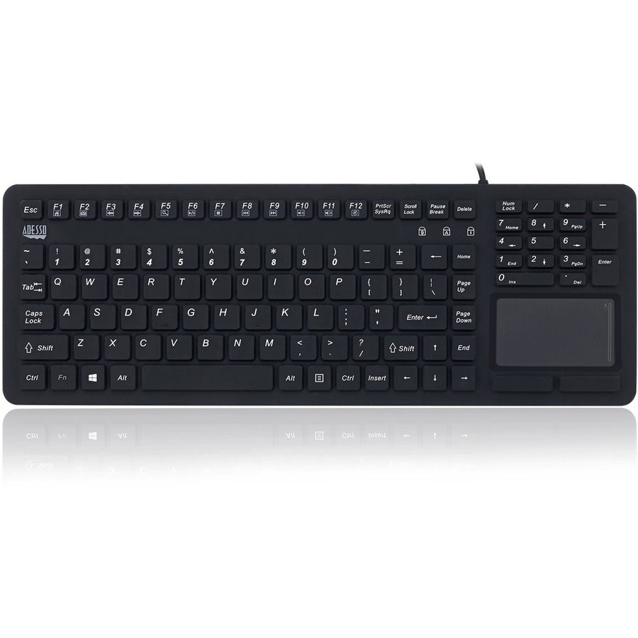Adesso Antimicrobial Waterproof Touchpad Keyboard - Front