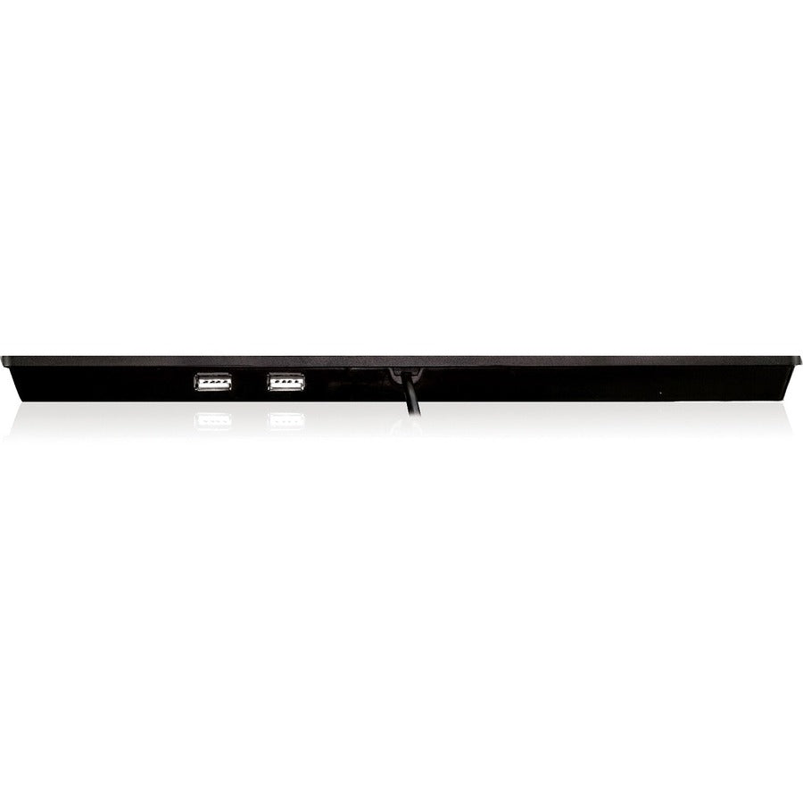 Adesso Mini Keyboard with USB Hubs - Rear