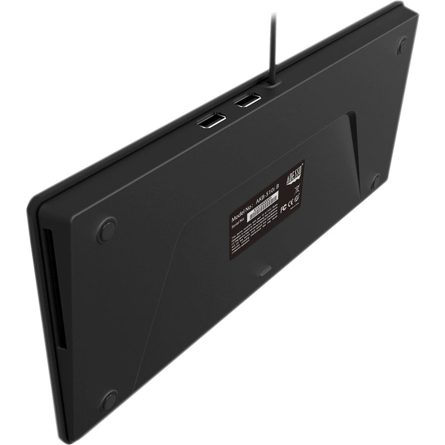 Adesso Mini Keyboard with USB Hubs - Bottom