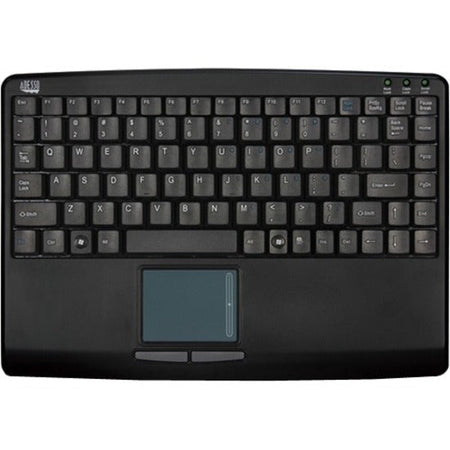 Adesso Mini Touchpad Keyboard (Black, USB) - Front