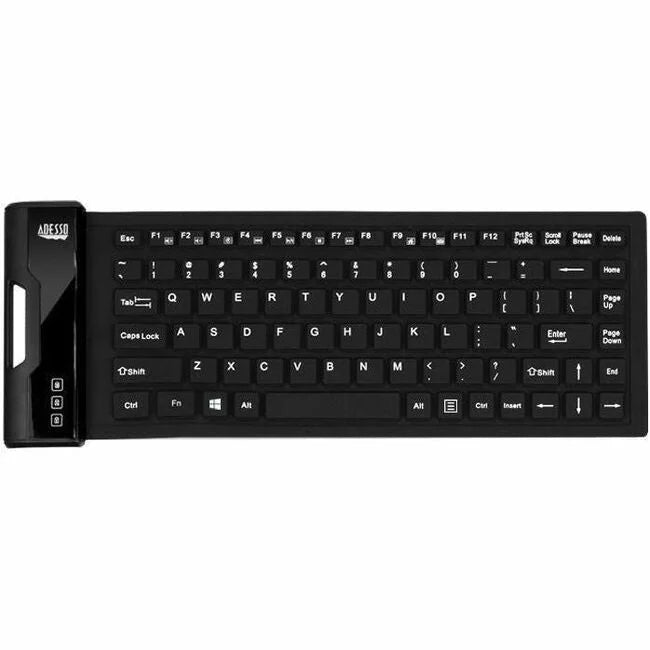 Adesso Mini Waterproof Flex Keyboard - USB Interface - 87 Key(s) - Industrial Silicon Rubber Keyswitch - Keyboards &