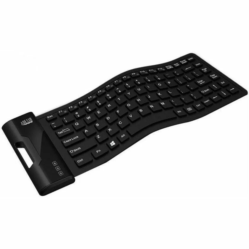 Adesso Mini Waterproof Flex Keyboard - USB Interface - 87 Key(s) - Industrial Silicon Rubber Keyswitch - Keyboards &