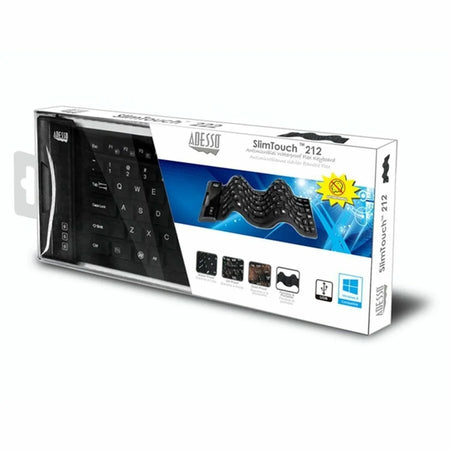 Adesso Mini Waterproof Flex Keyboard - USB Interface - 87 Key(s) - Industrial Silicon Rubber Keyswitch - Keyboards &