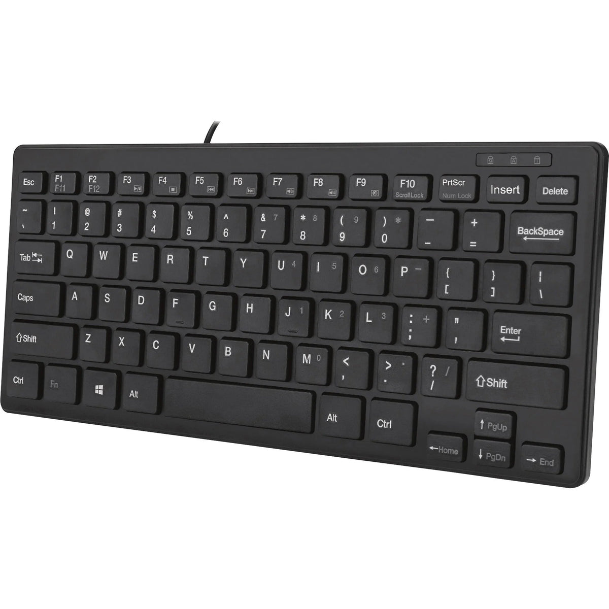 Adesso SlimTouch Mini Keyboard: USB 78-Key QWERTY Layout - Windows - Membrane Keyswitch - Black - Keyboards & Mice