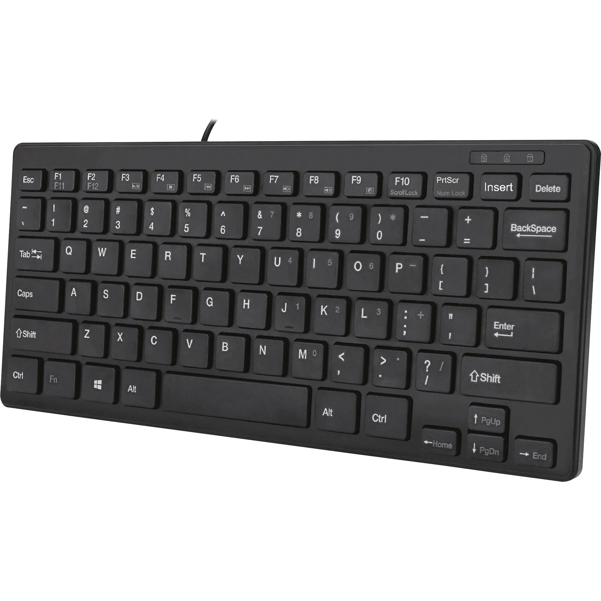 Adesso SlimTouch Mini Keyboard: USB 78-Key QWERTY Layout - Windows - Membrane Keyswitch - Black - Keyboards & Mice